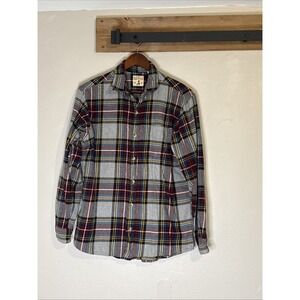 Red Head Brand Flannel Shirt Button Down Long Sleeve Plaid Gray Men's Large